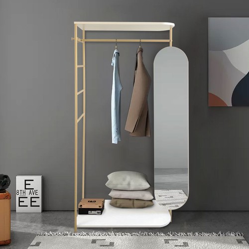 Metal gold clothes rail - metal,
