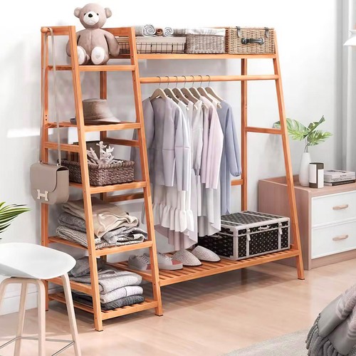 Bmboo wood clothes rail - clothes,