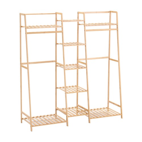 Large bamboo clothes rail rack - large,