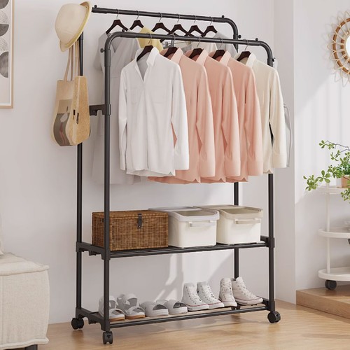 Double clothes coat rail - double,