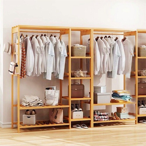 Large bamboo clothes rail rack - rail,