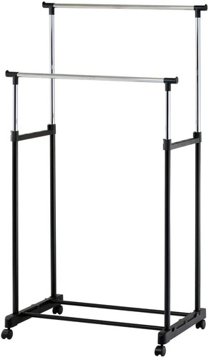 Adjustable clothes rail double - clothes,