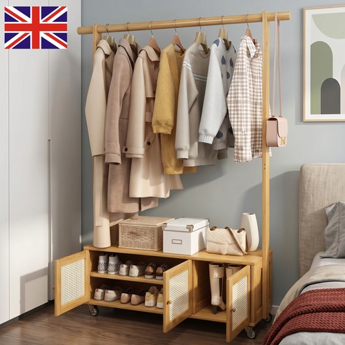 Bamboo clothes rail rack - bamboo,